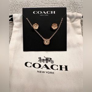 Coach necklace and earring set